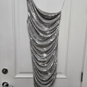 Silver  Draped Dress Like Brand New